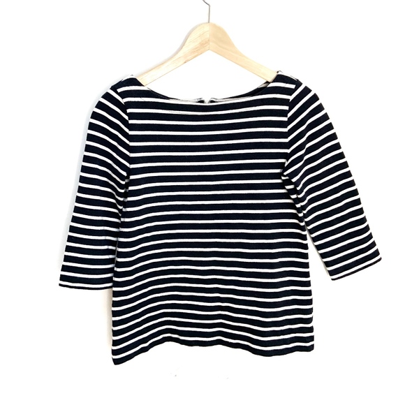 LOFT Tops - LOFT navy and white striped shirt XS